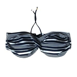 Victoria’s Secret Push Up Padded Navy White Twisted Bandeau Bikini Top 36B